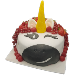 Cake Licorne fruits rouges